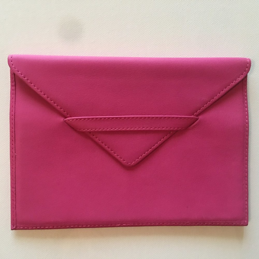 Pink Leather Envelope Wallet/sleeve